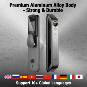 Aluminum Alloy 3D Face Recognition Smart Lock with Wi-Fi, Biometric Fingerprint, Cloud, for Steel Doors