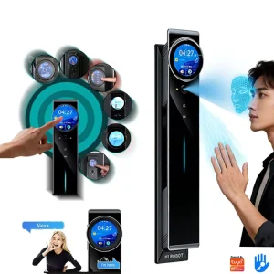 Aluminum Alloy 3D Facial Recognition Smart Voice Intercom Tuya Wi-Fi Full-Automatic Facial Lock for Wood Doors