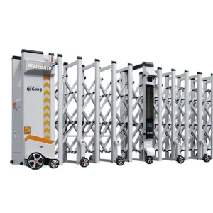 Aluminum Alloy Automatic Folding Electric Retractable Gate with License Plate Recognition System for Courtyards and Enterprises