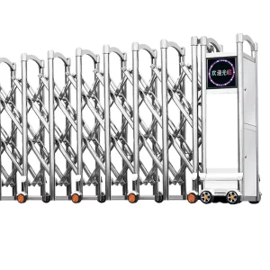 Aluminum Alloy Automatic Remote Control Retractable Sliding Fence Gate for Hotel