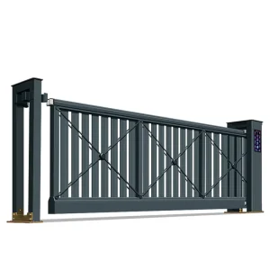 Aluminum Alloy Automatic Trackless Cantilever Sliding Gate for Villa Garden Driveway