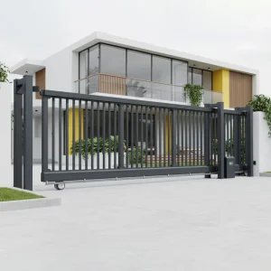 Aluminum Alloy Automatic Trackless Suspended Cantilever Sliding Gate for Villa, Garden, Hotel, Warehouse, and Factory