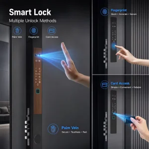 Aluminum Alloy Courtyard Door Electronic Lock with Face and Palm Scan, WiFi, and Cloud Access