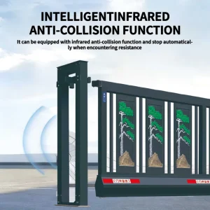 Aluminum Alloy Electric Automatic Retractable Sliding Gate for Villa, Garden, Park, Industrial, Hospital, Apartment, or Mall