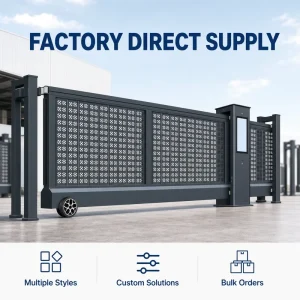 Aluminum Alloy Electric Cantilever Sliding Driveway Gate for Villa