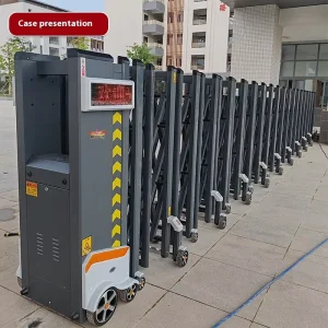 Aluminum Alloy Electric Retractable Folding Gate, Automatic Shrink Gate for Schools, Apartments, Villas, and Warehouses
