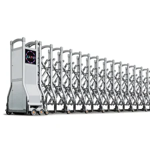 Aluminum Alloy Electric Retractable Remote-Controlled Outdoor Telescopic Sliding Gate for Parking Lot Entrance