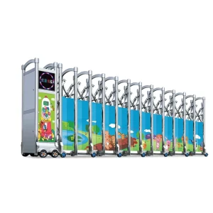 Aluminum Alloy Electric Telescopic Retractable Sliding Fence Gate with Manual Remote Control for School Office Park