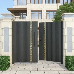 Aluminum Alloy European-Style Automatic Swing Double-Leaf Villa Courtyard Gate for Rural Homes