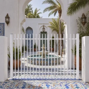 Aluminum Alloy Fence Main Gate System 6 Feet Black Powder Coated Rustproof Eco Friendly Suburban House Boundary