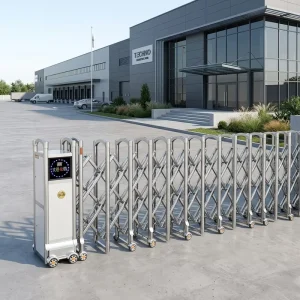 Aluminum Alloy Fold Gate Automatic Fold Gate Wireless Remote Control Gate LED Screen Security Gate Industrial Outdoor Gate