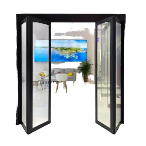 Aluminum Alloy Folding Door with Modern Design Soundproof Glass for Living Room Balcony and Garden Factory Direct