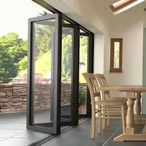 Aluminum Alloy Folding Sliding Door for Balcony Bedroom Kitchen Bathroom, Sound Insulating, Waterproof, Corrosion Resistant, Customized