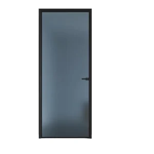 Aluminum Alloy Frame Frosted Glass Minimalist Interior Glass Door for Bathrooms and Kitchens