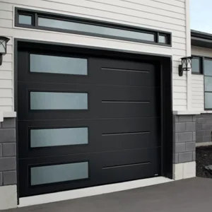 Aluminum Alloy Frame Multi-Compartment Glass Garage Door With Small Doors Electrically Operated Rolling Shutter