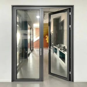 Aluminum Alloy French Door Double Wing Glass Household Interior Balcony Swing Slim Frame Modern Aesthetic Patio Luxury