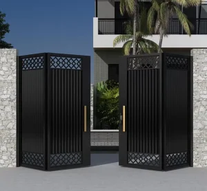 Aluminum Alloy Front Door for House Villa Entrance Security Door Weather Resistant Gate with Lock