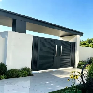 Aluminum Alloy Heat Powder-Coated Automatic Sliding Electric Gate Modern Custom Size for Industrial Use