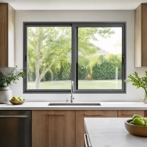 Aluminum Alloy Horizontal Sliding Window Double Glazing Tempered Glass Soundproof Waterproof Custom Size
