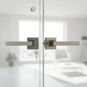 Aluminum Alloy Patina Green Handle Three-Bar Door Lock Push-Pull Gate Accessories 3 Steel Keys