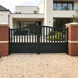 Aluminum Alloy Powder Coated Automatic Sliding Electric Gate Modern Design Customizable Size for Industrial Commercial