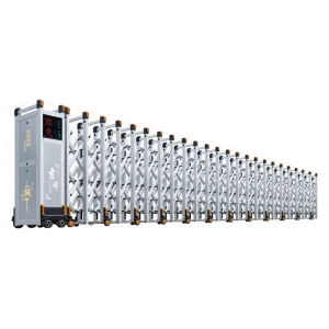 Aluminum Alloy Retractable Accordion Sliding Barrier Gate for Road Security