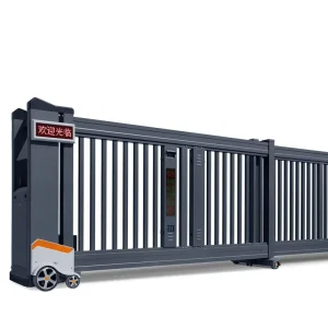 Aluminum Alloy Segmented Trackless Electric Telescopic Sliding Security Gate for Schools, Factories, and Parks