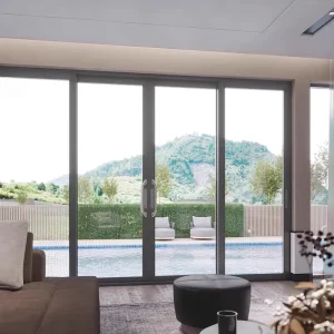 Aluminum Alloy Sliding Glass Door with Tempered Glass for Villa and Apartment