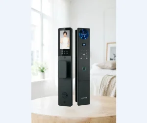 Aluminum Alloy Smart Lock for Glass Door with 4.5-Inch HD Rear Screen, Dual Cameras, Palm Vein Recognition and App Remote Unlocking