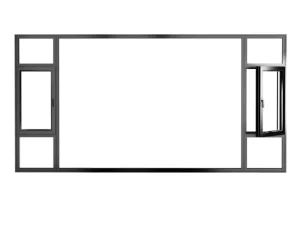 Aluminum Alloy Soundproof Swing Casement Doors and Windows with Tempered Glass, Broken Bridge, Sealed Balcony Design