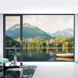 Aluminum Alloy Swing Doors and Windows for Bathroom Bedroom Sunroom Balcony Villa with Insulated Glass Heat Insulation