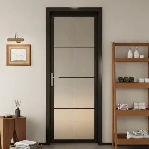 Aluminum Alloy Tempered Glass Door Frame Anti-Oxidation Energy Saving Soundproof Features Modern Design for Commercial
