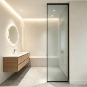 Aluminum Alloy Tempered Glass Door with Sliding, Folding, or Swing Options, Water Resistant, Lifetime Warranty