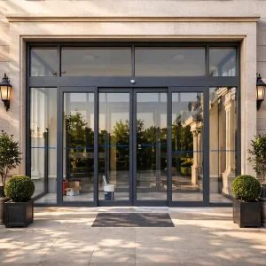 Aluminum Alloy Thermal Break Sliding Door with Double Glazing Tempered Glass, CE Certified, for Hotel and Residential Use