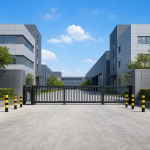 Aluminum Alloy Track Guided Linear Sliding Telescopic Automatic Electric Gate for Campus Entrance