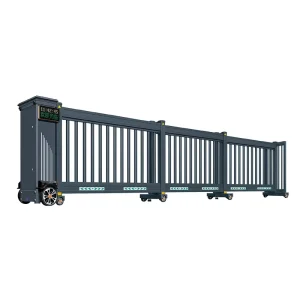 Aluminum Alloy Track-Type Sectional Sliding Gate and Trackless Electric Telescopic Gate for Factories and Industrial Parks