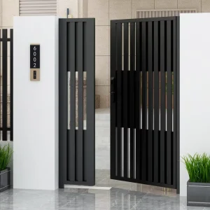 Aluminum Alloy Villa Courtyard Door Double Single Door Art Lattice Gate Modern Country Fence Powder Coated Easily 3D Modeling