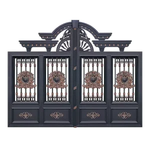 Aluminum Alloy Villa Courtyard Fence Gate Wrought Iron-Style Main Gate