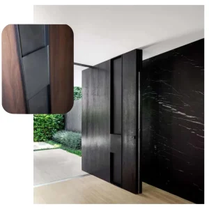 Aluminum Alloy Villa Entry Door with Sidelights, Tempered Glass, Sound Insulation, Powder-Coated Waterproof Exterior