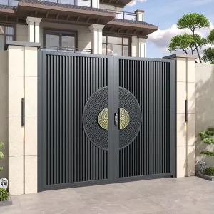 Aluminum Alloy Villa Main Gate Outdoor Sliding Courtyard Gate Modern Design Waterproof Automatic Opening Easy School