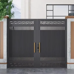 Aluminum Alloy Wrought-Iron Anti-theft Swing Gate for Villa Garden Courtyard Entrance Custom Single/Double Leaf
