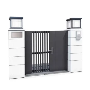 Aluminum Alloy and Stainless Steel Chinese Style Courtyard Gate for Villa Yard and Garden