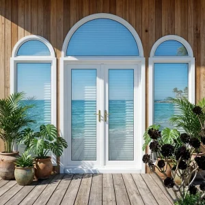 Aluminum Arch Hinged Casement Door with Soundproof Double-Glazed Glass for Kitchen, Bathroom, and Interior Use