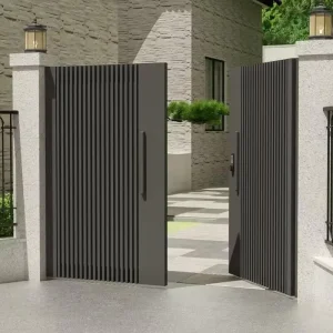 Aluminum Art Gate with Finished Surface Push and Pull Opening for Farmhouse Entry Courtyard Garden Villa Yard Gates