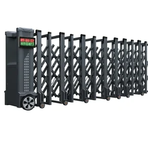 Aluminum Automatic Industrial Electric Folding Gate, Motorized Telescopic Security Fence for Schools