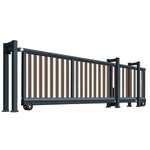 Aluminum Automatic Sliding Gate for Outdoor Main Gate Electric Folding Retractable Gate for Apartments Hotels Malls
