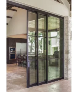 Aluminum Balcony Patio Sliding Glass Door with Double Tempered Glass, Heat Insulated and Waterproof