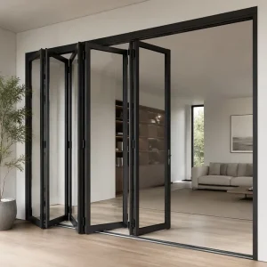 Aluminum Bi-Fold Double Tempered Glass Patio Room Divider