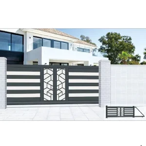 Aluminum Cantilever Sliding Gate Decorative Design Coating Residential Entrance