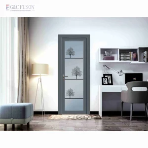 Aluminum Casement French Swing Door Double Panel Glass Waterproof Aluminum Alloy Door